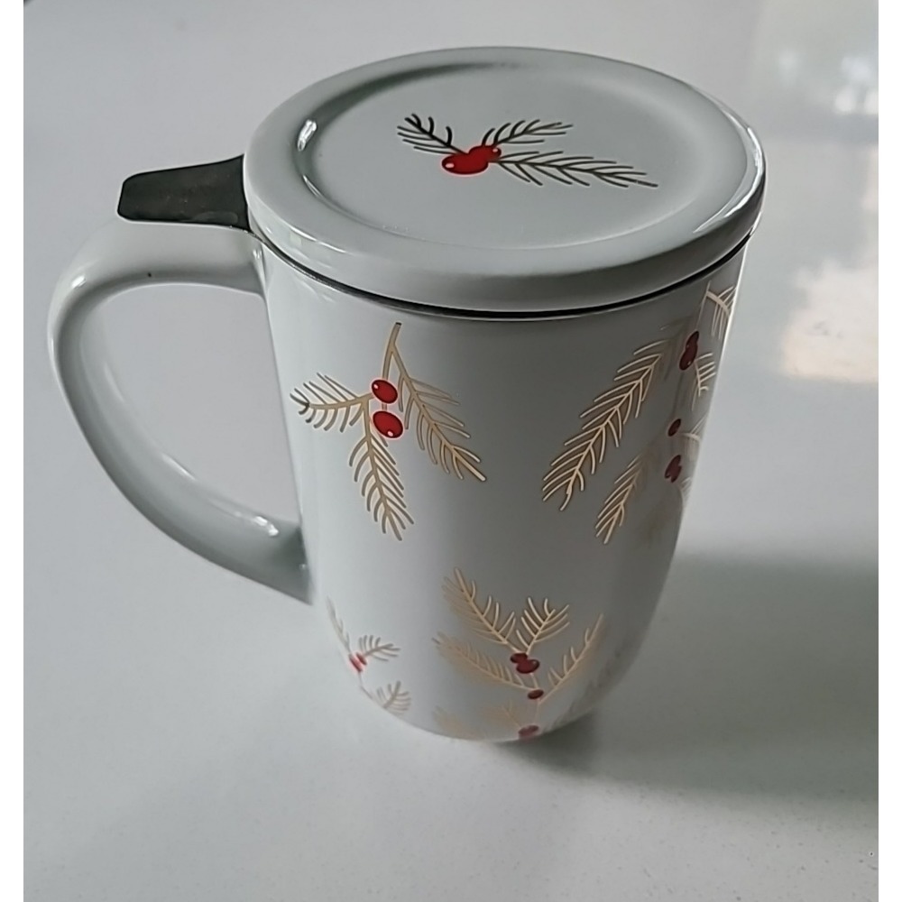 Davids Tea Nordic Mug Berry Red Pine Needles David's holly berries Infuser Cup